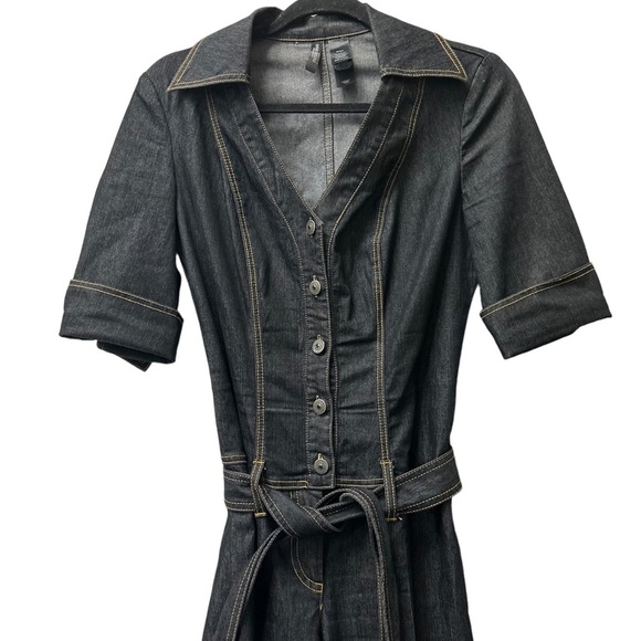 Y2K Bisou Bisou Michele Bohbot Denim Wide Leg Jumpsuit. - Picture 10 of 13